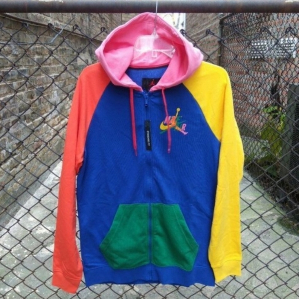 Nike Air Jordan Rivals Full Zip Colorful Hoodie Sweater - Picture 2 of 3